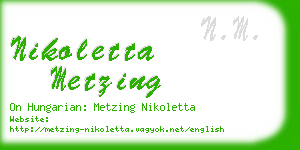 nikoletta metzing business card